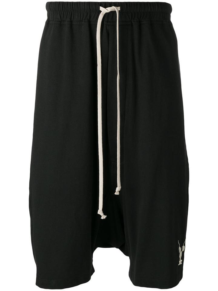 Rick Owens Drkshdw Pods Drop-crotch Shorts, Men's, Size: Large, Black, Cotton