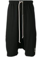 Rick Owens Drkshdw Pods Drop-crotch Shorts, Men's, Size: Large, Black, Cotton