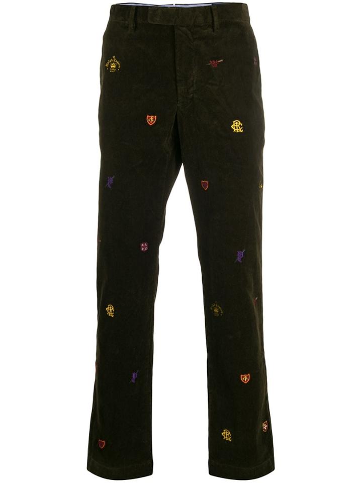 Polo Ralph Lauren Embroidered Straight-leg Trousers - Green