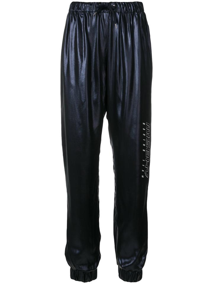 Misbhv Faux Leather Logo Joggers - Blue