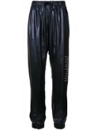 Misbhv Faux Leather Logo Joggers - Blue