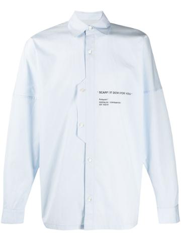 Poliquant Slogan Print Shirt - Blue