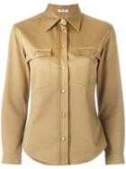 Miu Miu Button-up Shirt, Women's, Size: 42, Nude/neutrals, Cotton