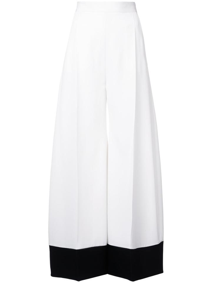 Racil Contrast Cuff Wide Leg Trousers - Nude & Neutrals