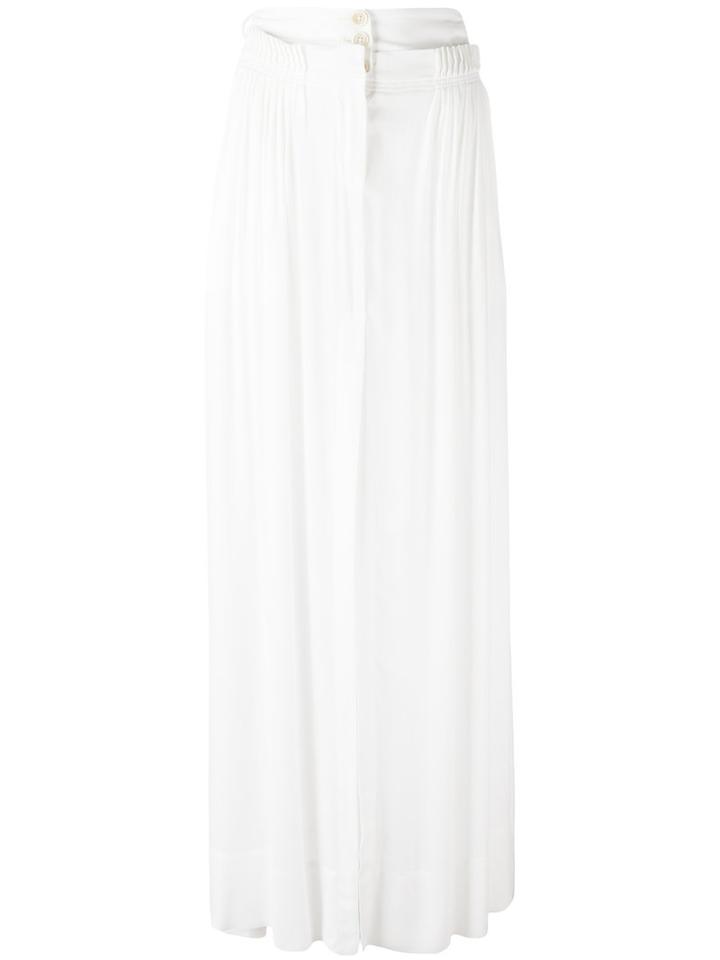 Ann Demeulemeester - Wide Leg Palazzo Trousers - Women - Cotton/rayon - 38, Women's, White, Cotton/rayon