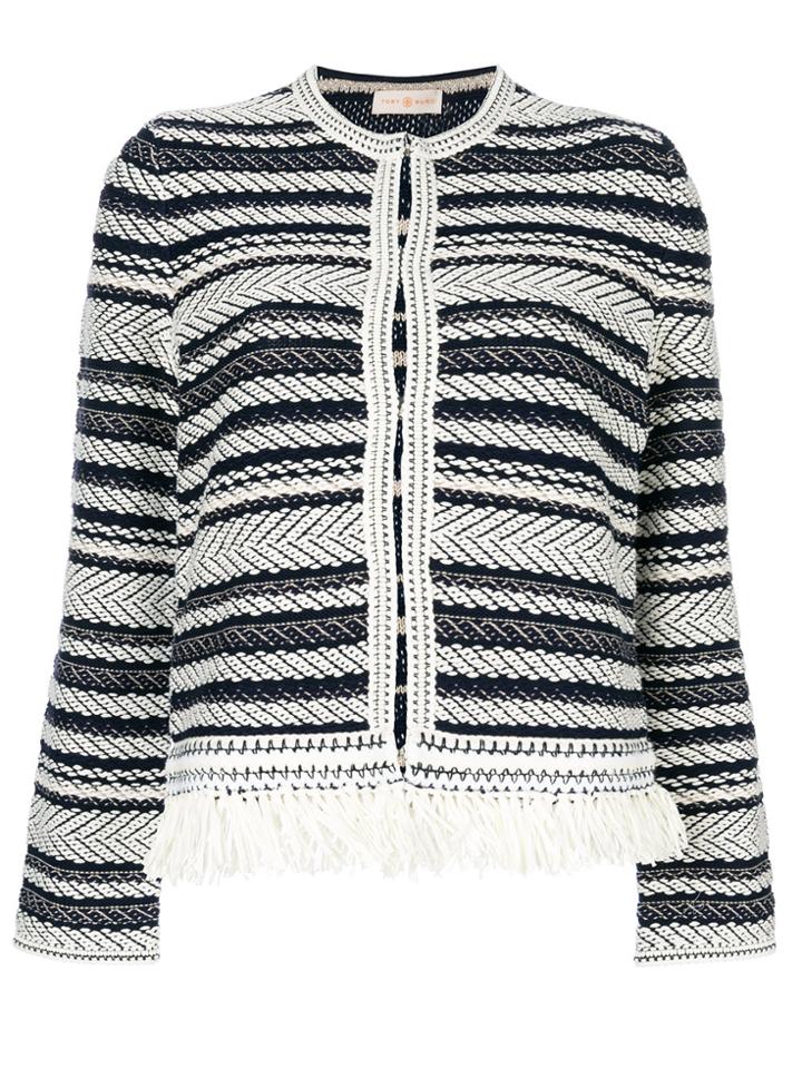 Tory Burch Distressed Style Jacket - Blue