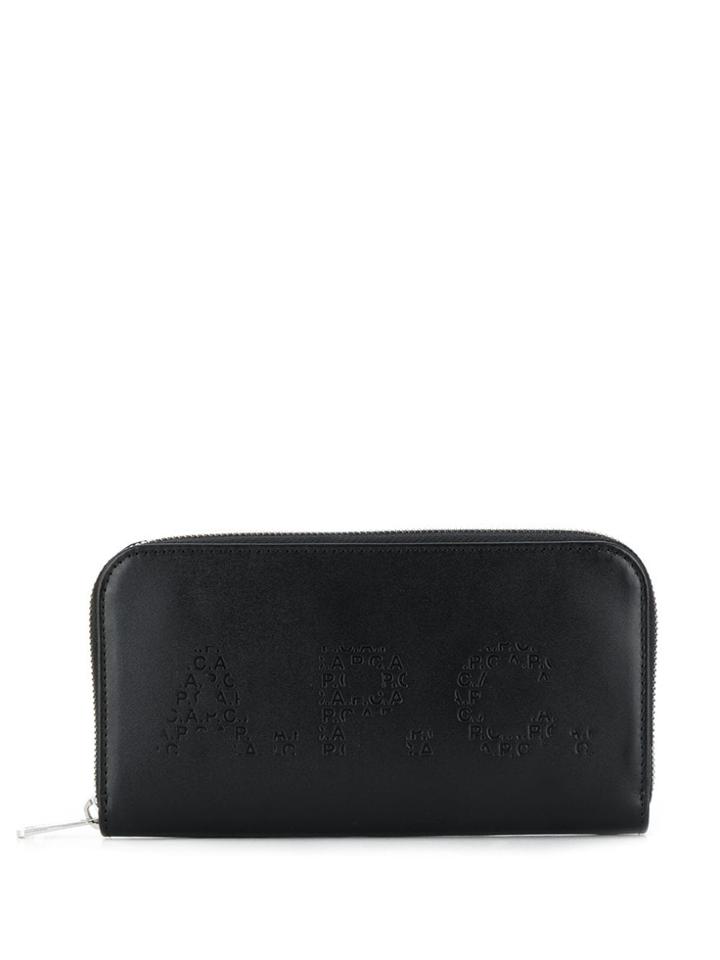 A.p.c. Full Zip Triple-compartment Wallet - Black