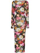 Dolce & Gabbana Floral Print Bodycon Dress - Hnt62 Multicolor