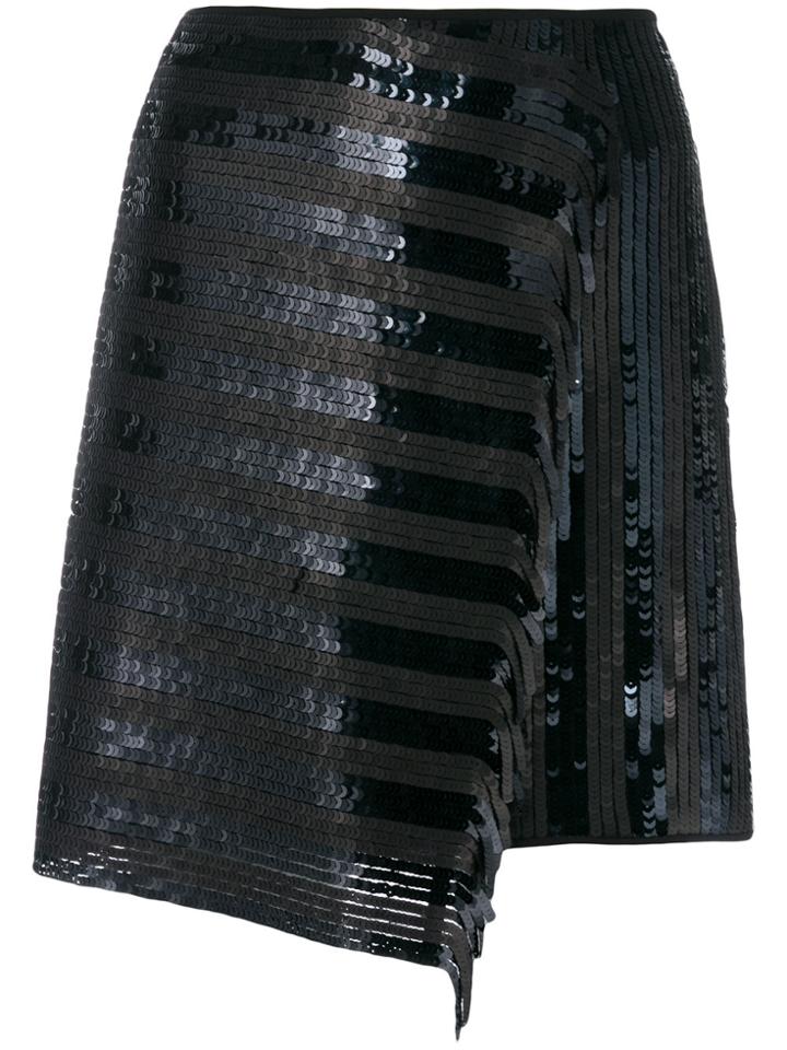 Dorothee Schumacher Striped Seqiuned Mini Skirt - Black