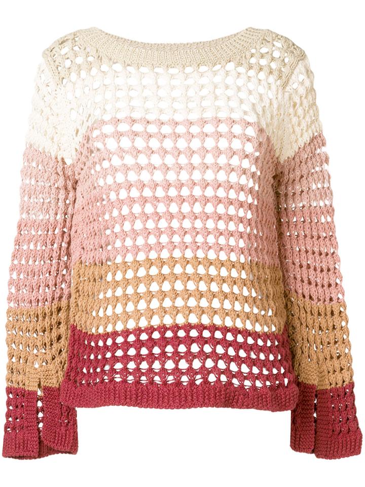 See By Chloé Gradient Open Knit Sweater - Multicolour