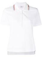 Thom Browne Bead Embroidery Relaxed Piqué Polo - White