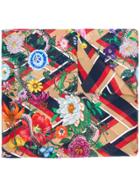 Gucci Floral Snake Chevron Scarf - Multicolour