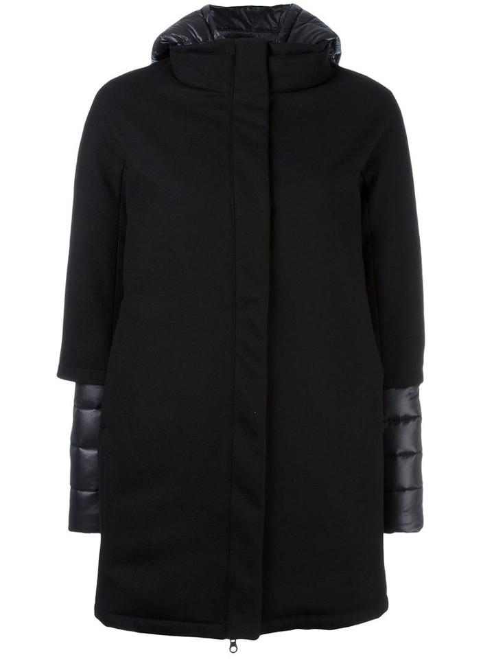 Duvetica Zip Up Padded Coat, Women's, Size: 42, Black, Feather Down/polyamide/virgin Wool