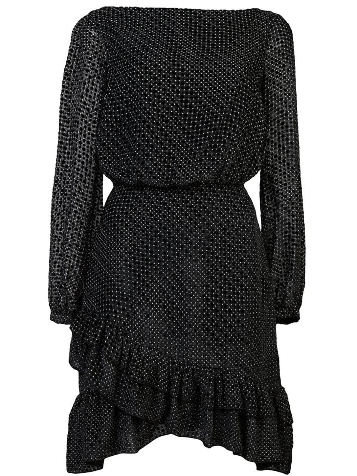 Saloni Polka Dot Dress - Black