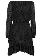 Saloni Polka Dot Dress - Black
