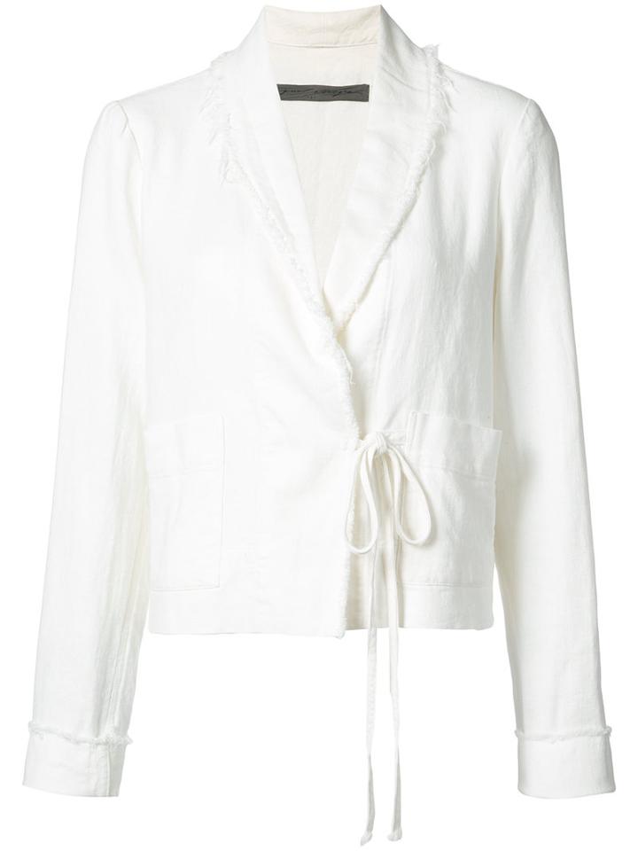 Raquel Allegra - Lace-up Jacket - Women - Cotton - 3, White, Cotton