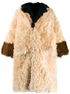 Marni Panelled Fur Coat - Neutrals