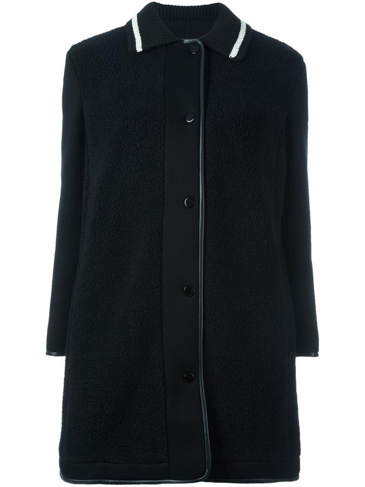 M Missoni Knit Collar Coat, Women's, Size: 38, Black, Cotton/polyamide/polyester/other Fibers