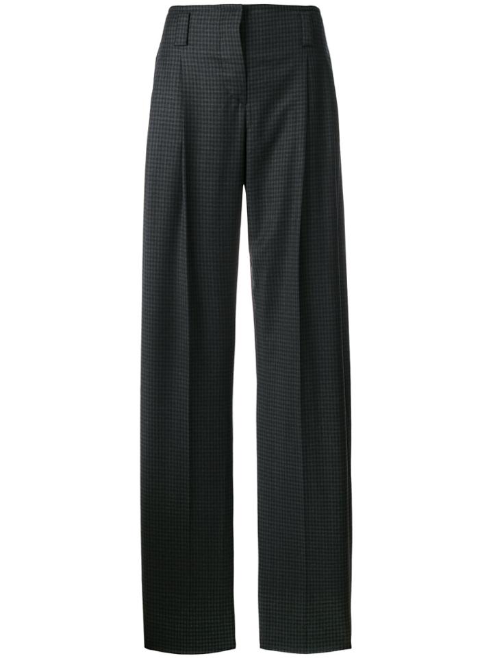 Cédric Charlier Vichy Pleat Trousers - Grey
