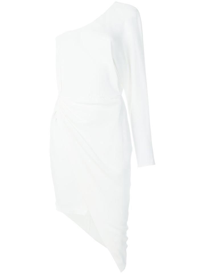 Elisabetta Franchi One Shoulder Fitted Dress - White