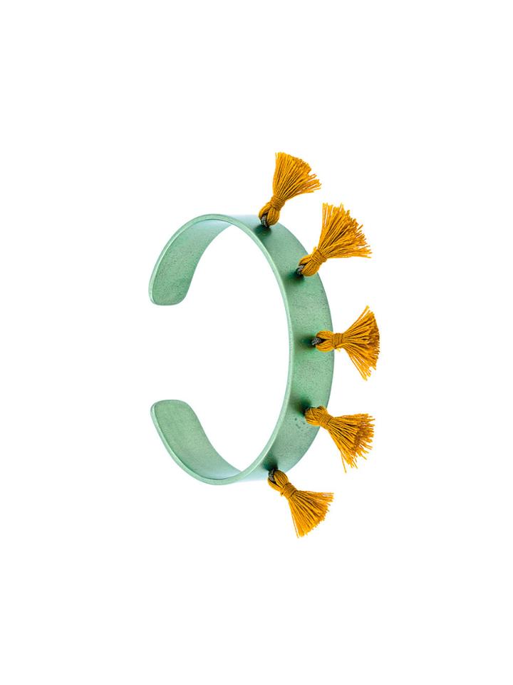 Eye M By Ileana Makri Titan Tassel Cuff - Green
