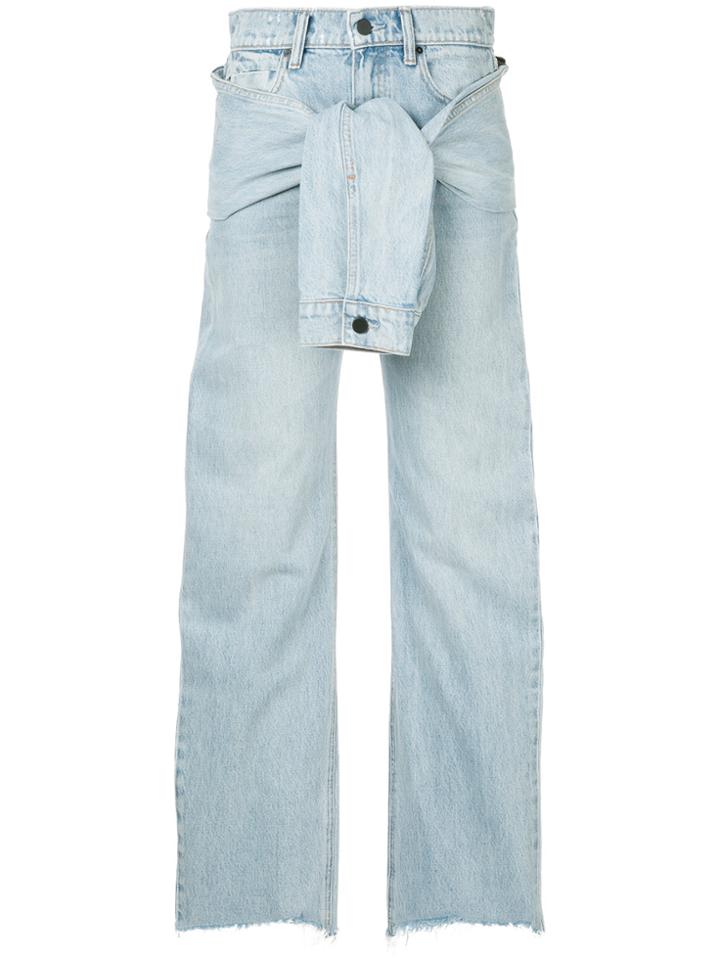 T By Alexander Wang Knot Detail Jeans - Blue