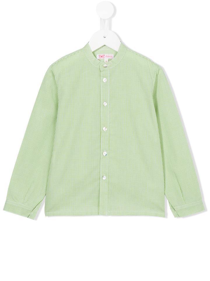 Amaia Mandarin Neck Plaid Shirt, Boy's, Size: 8 Yrs, Green