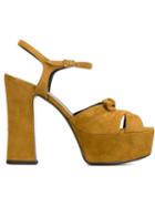 Saint Laurent Candy Sandals, Women's, Size: 40.5, Nude/neutrals, Leather/suede