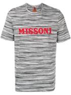 Missoni Logo Print Striped T-shirt - White