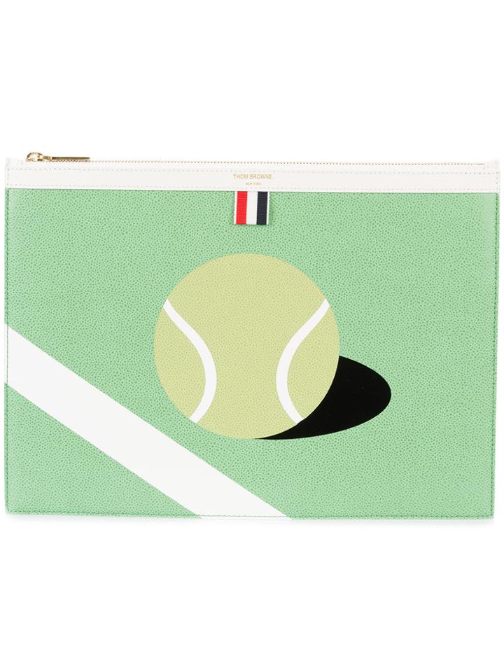 Thom Browne Tennis Print Pouch - Green
