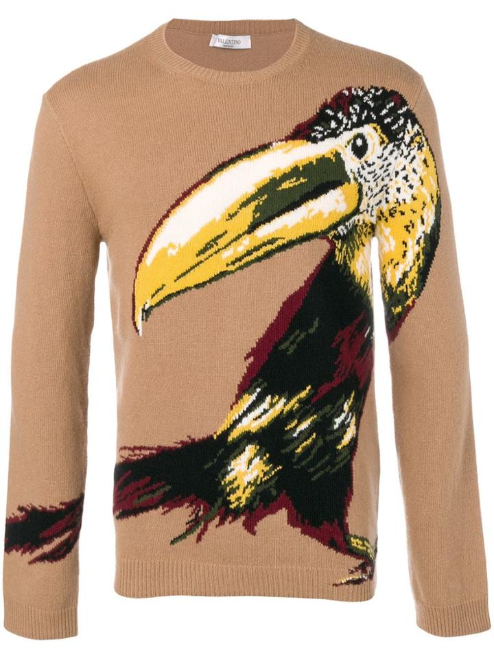 Valentino Toucan Knitted Jumper - Brown