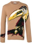 Valentino Toucan Knitted Jumper - Brown