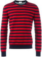Moncler Striped Swearshirt, Men's, Size: Large, Blue, Cotton/polyamide