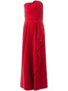 Armani Collezioni Draped Detail Dress, Women's, Size: 42, Red, Polyester