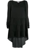 Patrizia Pepe Long-sleeved Chiffon Dress - Black