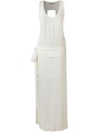 Giuliana Romanno Sleeveless Long Dress, Women's, Size: 36, White, Silk/viscose