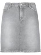 Helmut Lang Vintage Short Denim Skirt, Women's, Size: 42, Grey