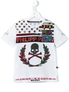 Philipp Plein Kids 'we Love Usa' T-shirt, Boy's, Size: 10 Yrs, White
