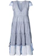 Lemlem Pleated Detail Dress, Women's, Size: Small, Grey, Silk/cotton