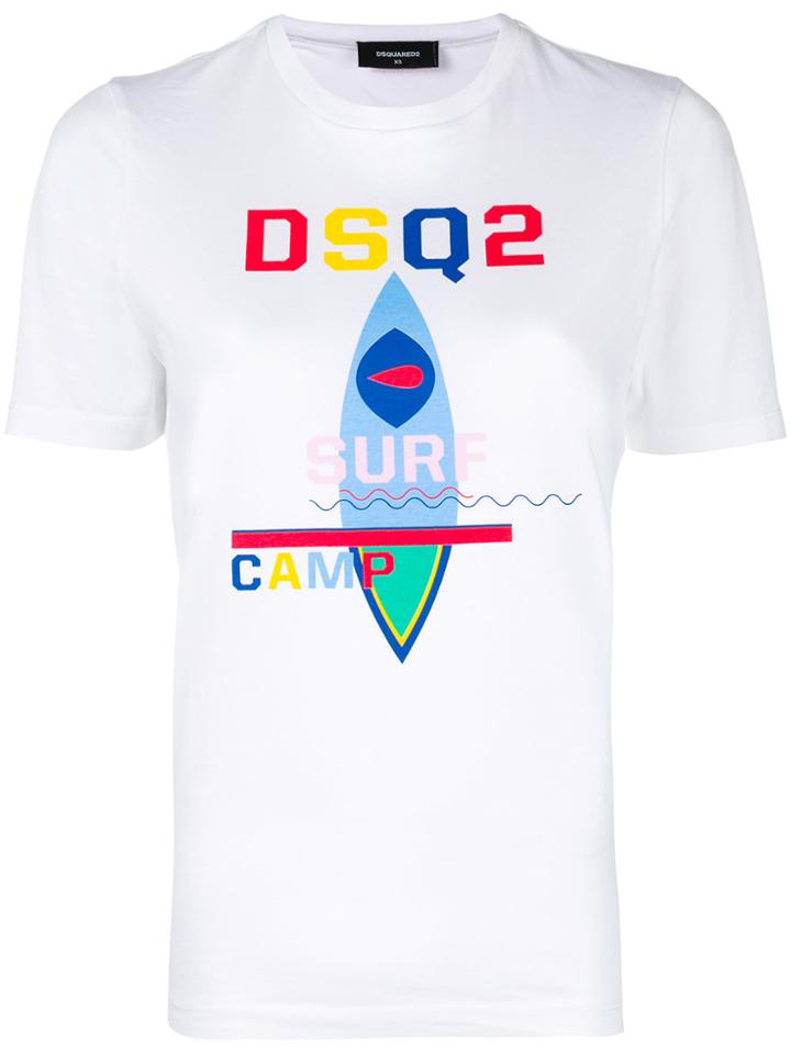 Dsquared2 Surf Camp Print T-shirt - White
