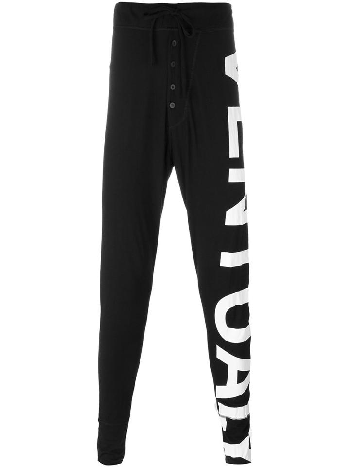 Barbara I Gongini Lateral Print Track Pants, Men's, Size: 48, Black, Cotton/modal