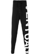 Barbara I Gongini Lateral Print Track Pants, Men's, Size: 48, Black, Cotton/modal