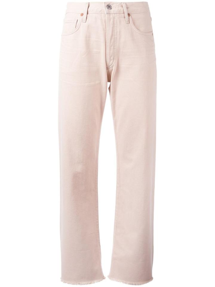 Citizens Of Humanity Folded Hem Straight Jeans - Pink & Purple