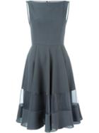 Emporio Armani Sheer Panel Flared Dress