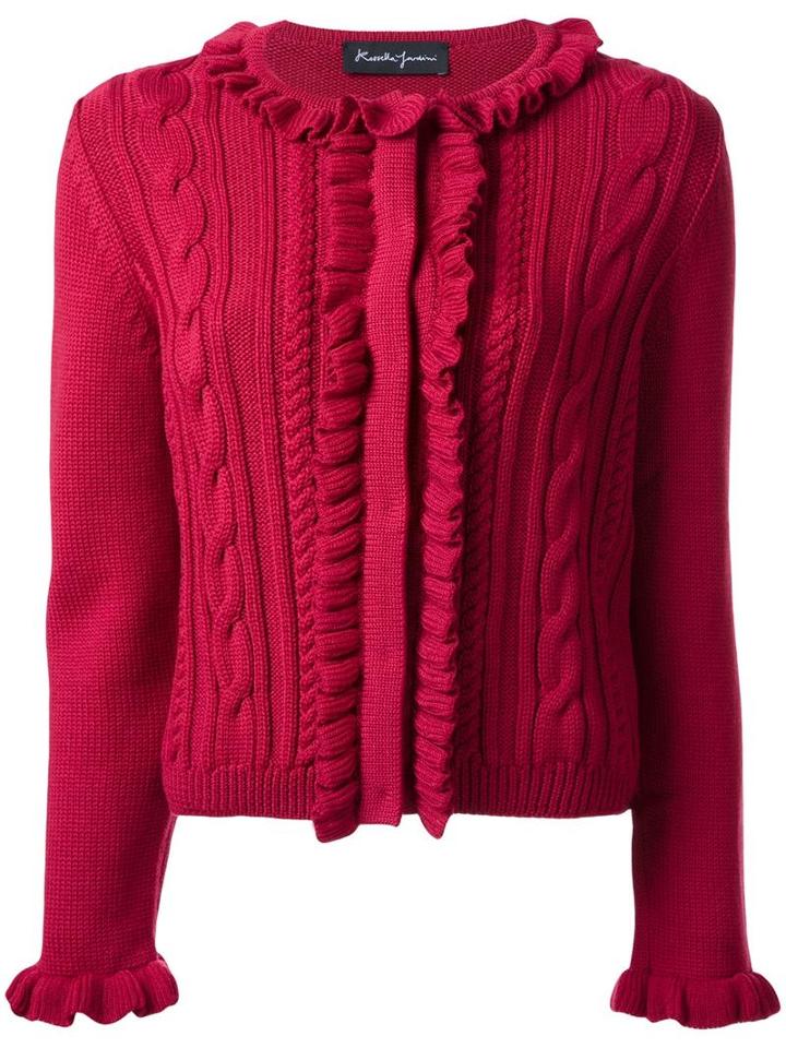 Rossella Jardini Ruffled Jumper, Women's, Size: 46, Red, Wool