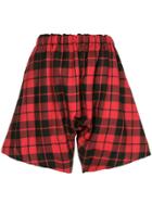 Comme Des Garçons Vintage Drop-crotch Tartan Shorts - Red
