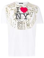 Versace Ny Medusa Motif Print T-shirt - White