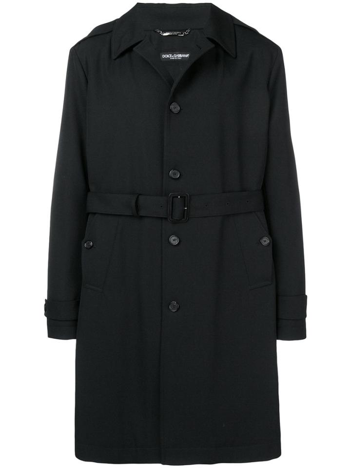 Dolce & Gabbana Single-breasted Trench Coat - Black