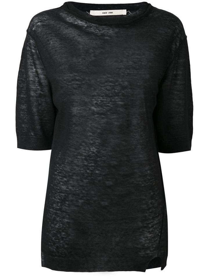 Damir Doma - Kya T-shirt - Women - Linen/flax - Xs, Black, Linen/flax