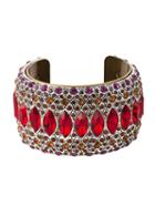 Lanvin Embellished Cuff, Women's, Metallic, Glass/brass/metal Other